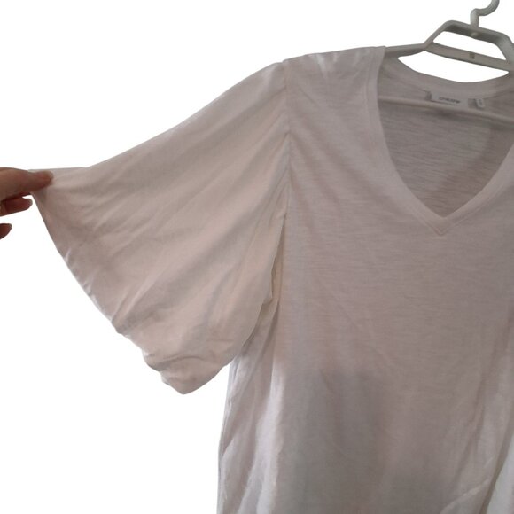 Chicos nwt top womens size XL Chicos 3 Cotton slub flutter sleeve tee Alabaster - Picture 2 of 4